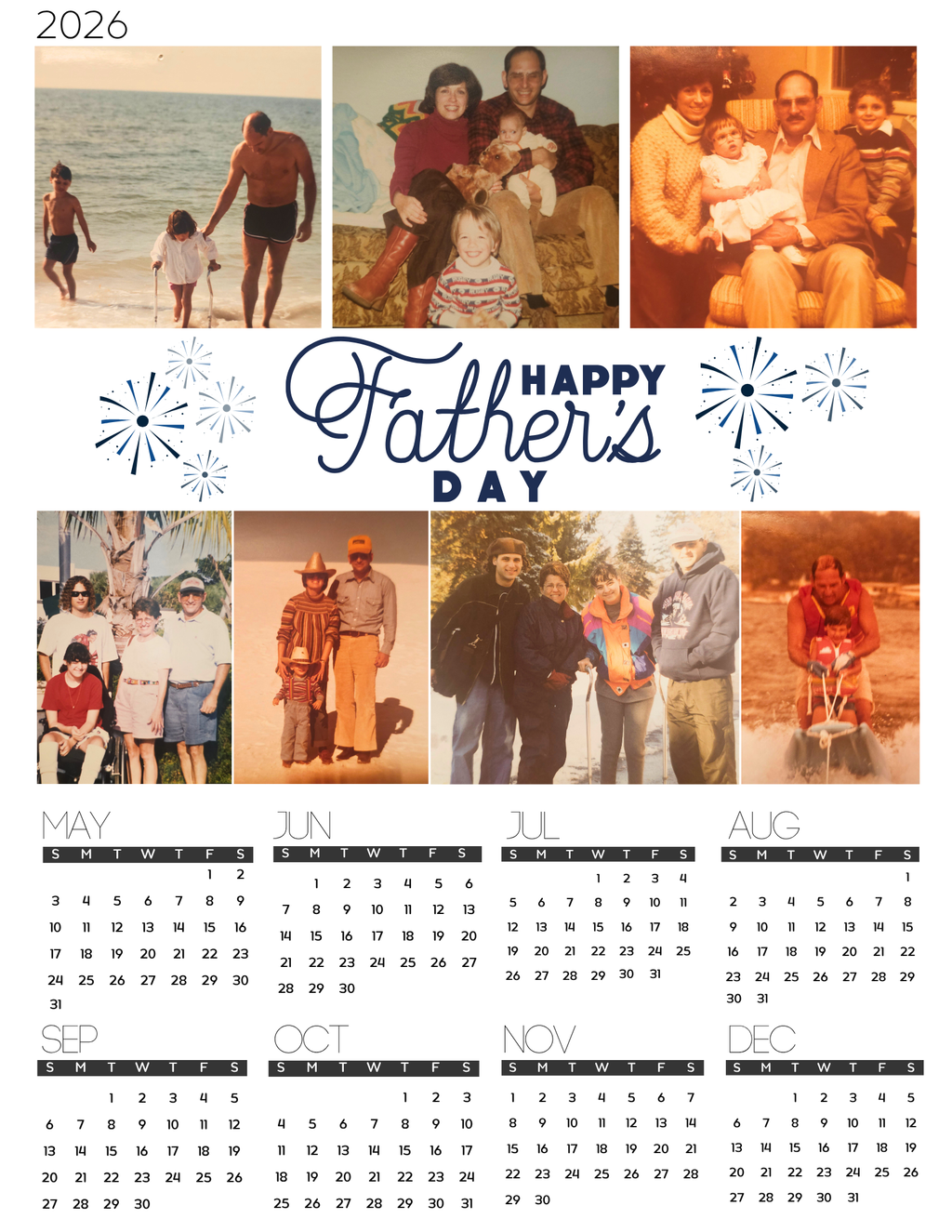 Custom Personalized Photo Magnetic Calendar