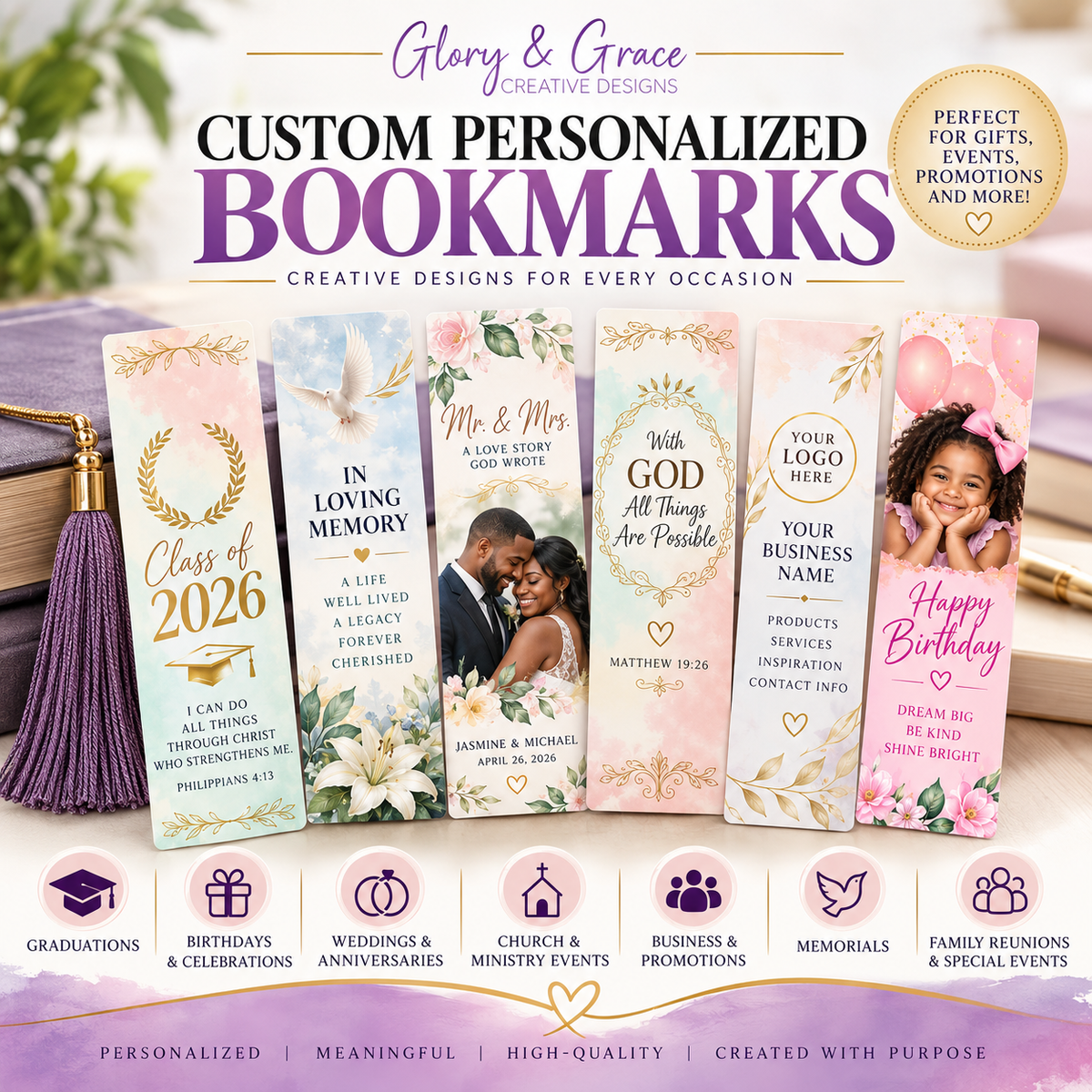 Custom Personalized Bookmarks