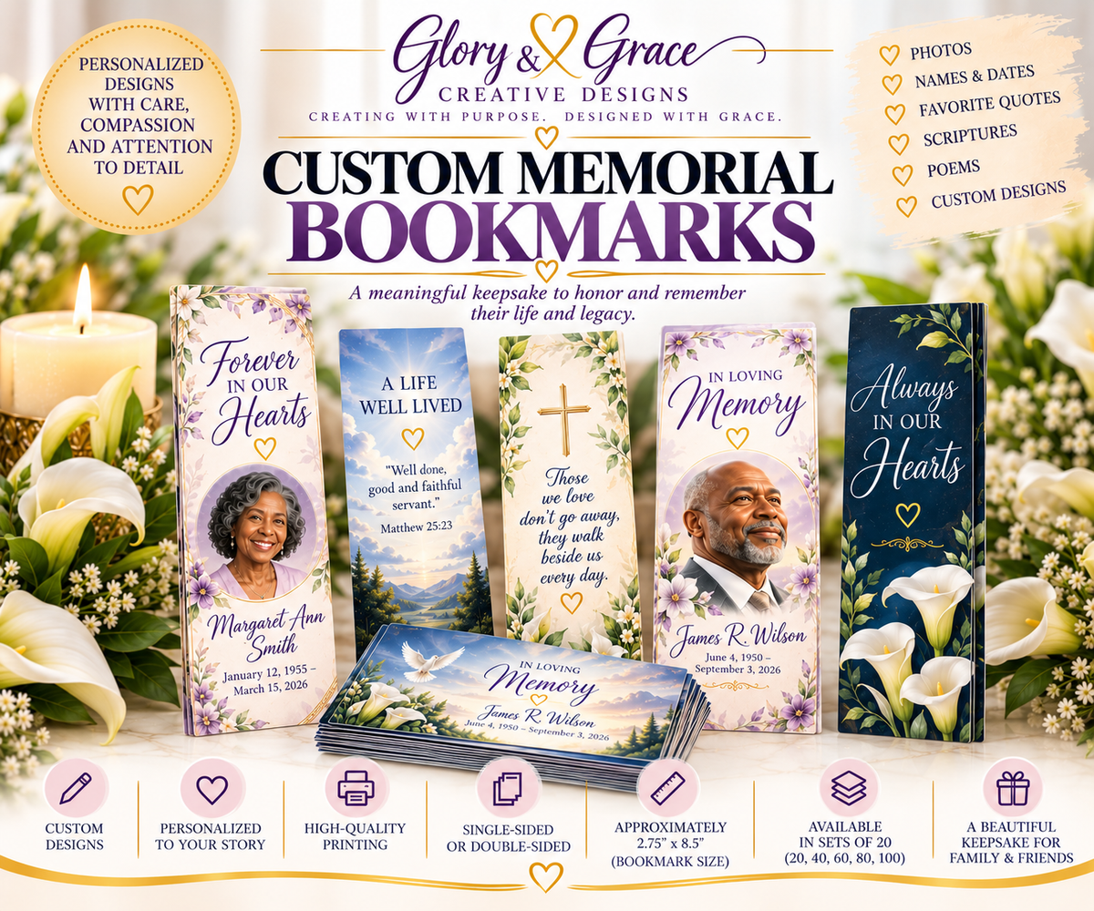 Custom Memorial Bookmarks