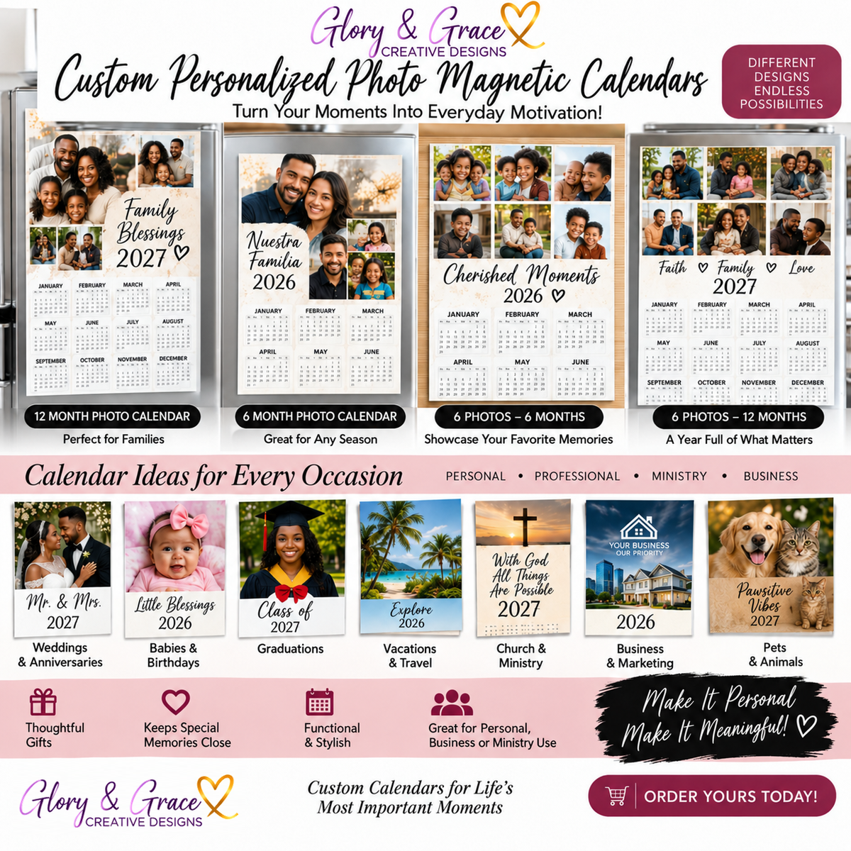 Personalized Photo Magnetic Calendar