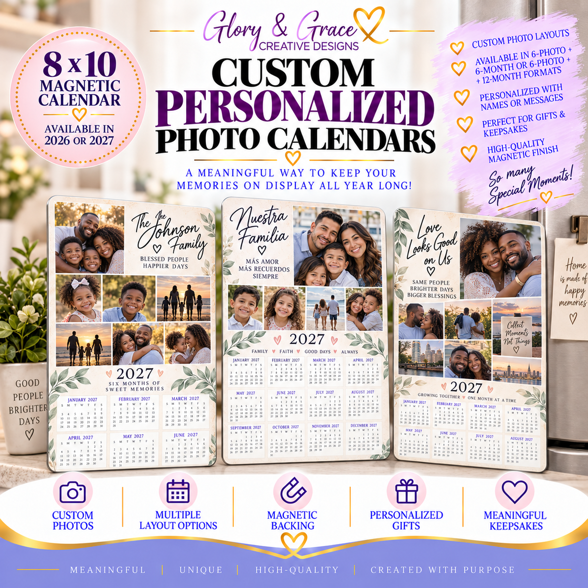 Personalized Photo Magnetic Calendar