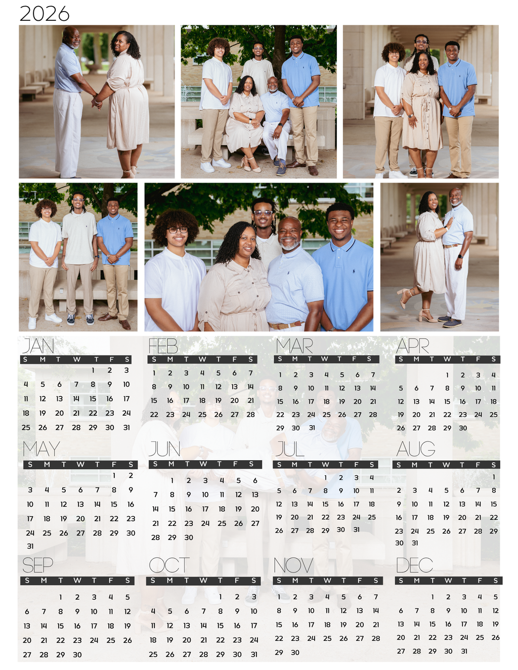 Custom Personalized Photo Magnetic Calendar