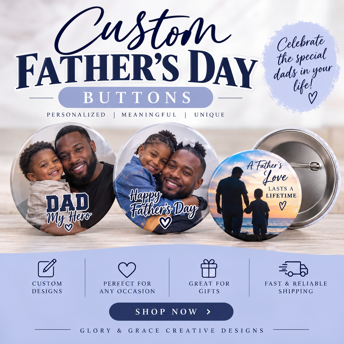 Custom Father's Day Buttons
