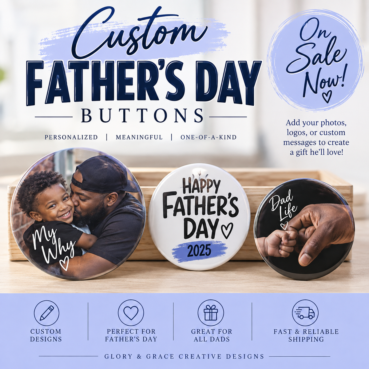 Custom Father's Day Buttons