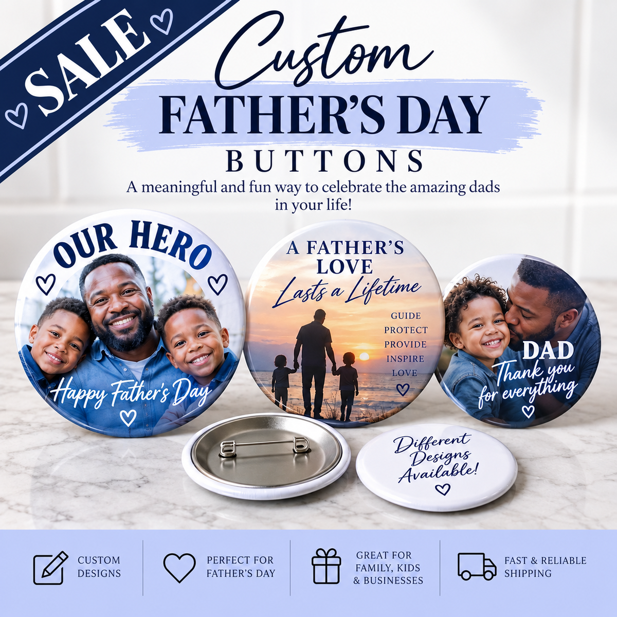 Custom Father's Day Buttons